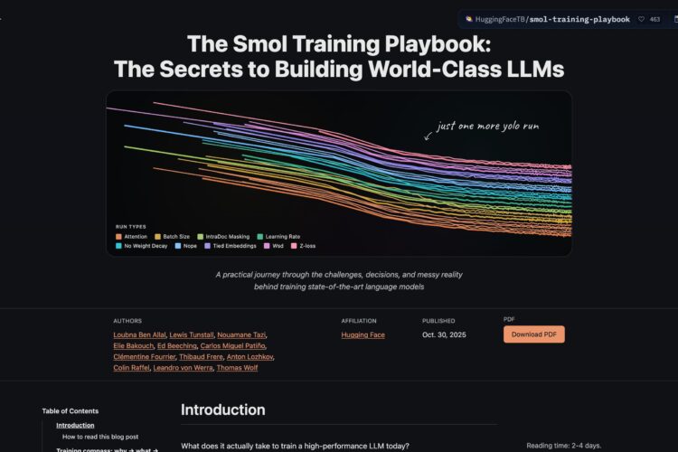 دليل The Smol Training Playbook الأقوى لتدريب النماذج الذكية باحترافية عالية