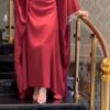 عباية ساتان بحزام داخلي